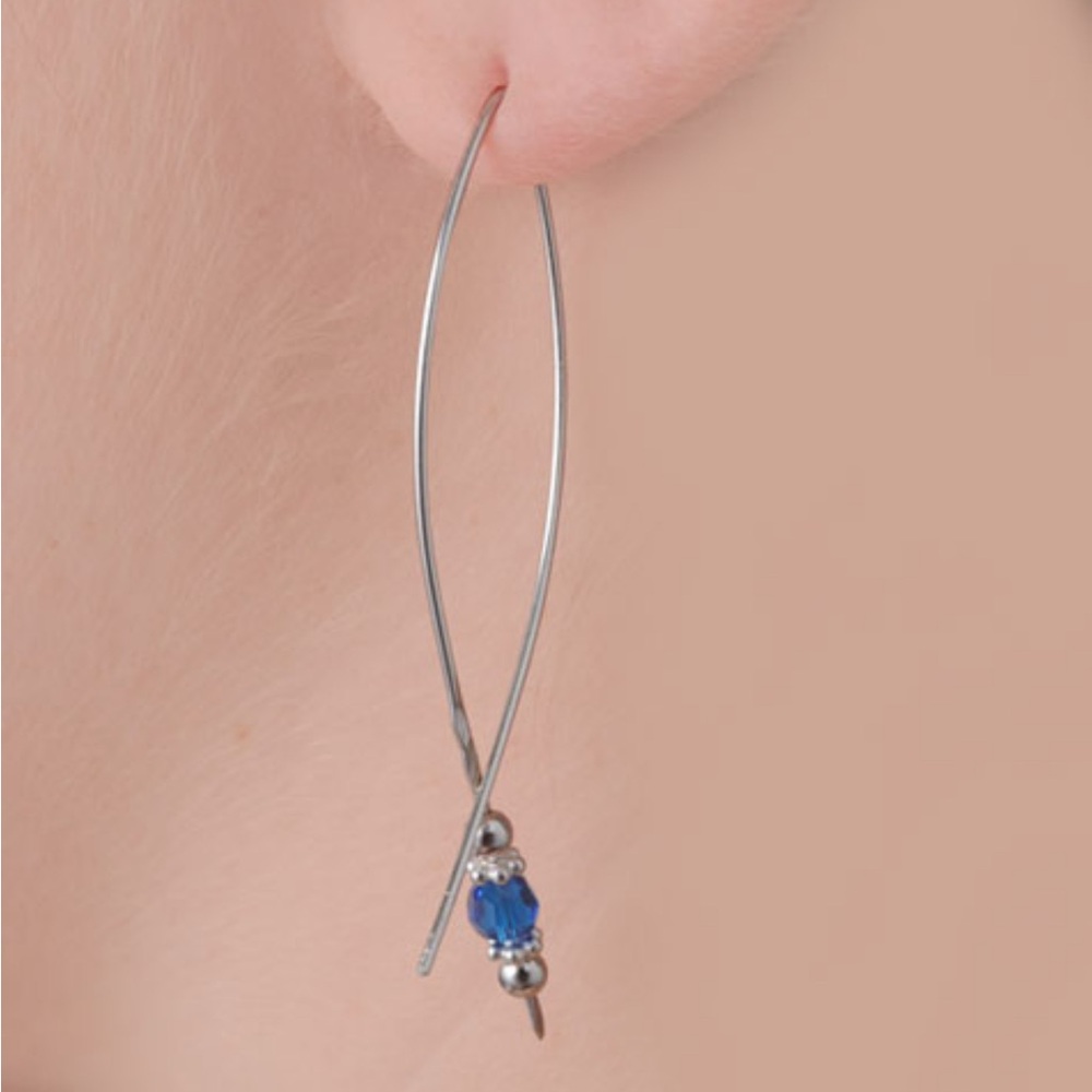 Sterling Silver and Cobalt Blue Gemstone Drop Earrings
